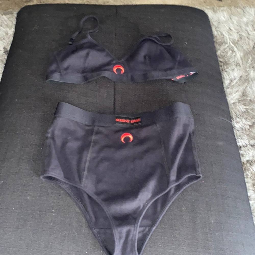 Marine serre bra and pantie set